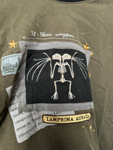Load image into Gallery viewer, Embroidered Bat Tee (army green ) Sample -(M/L)
