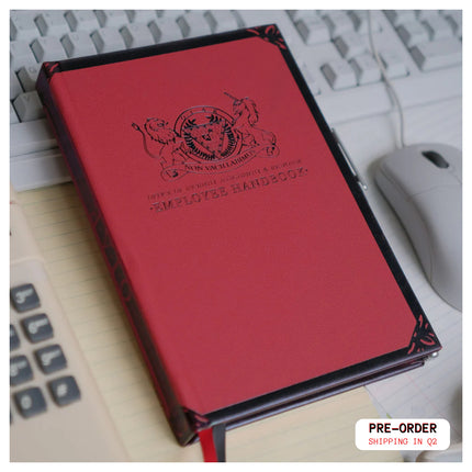 Read and black hardcover journal with 200 cream, 120gsm pages. Featuring double satin ribbon bookmark and pen strap with pen included.