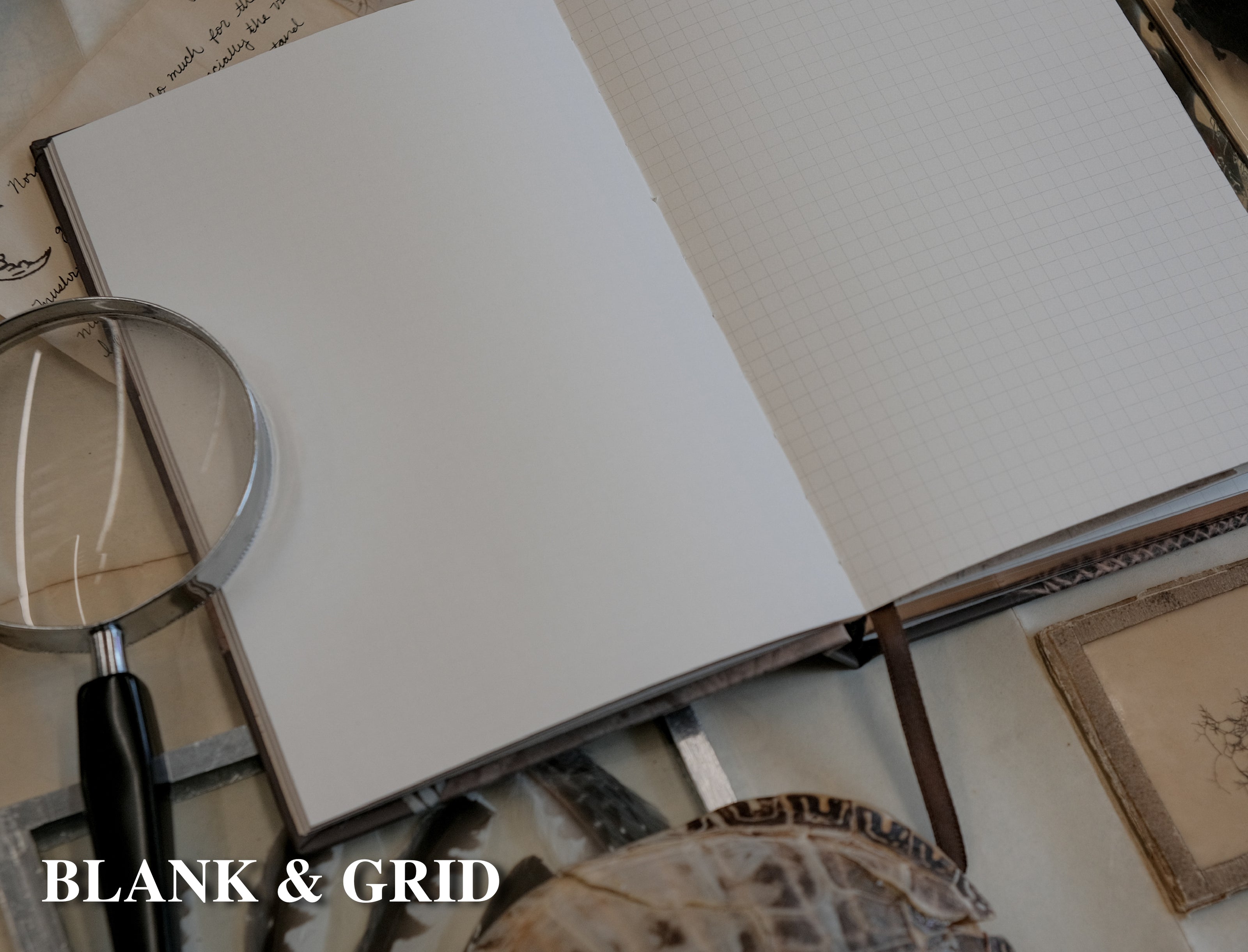 A vintage-style green notebook titled 