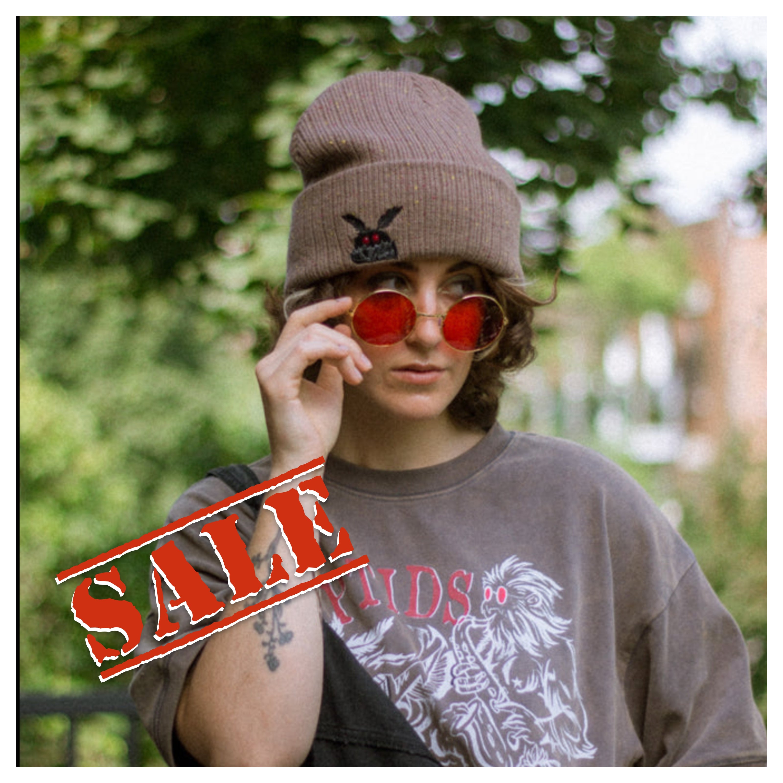 Shy Guy // Bone Dust Mothman Beanie [discontinued]