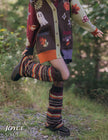 Falling Leaves // Knit Flared Drawstring Leg Warmers