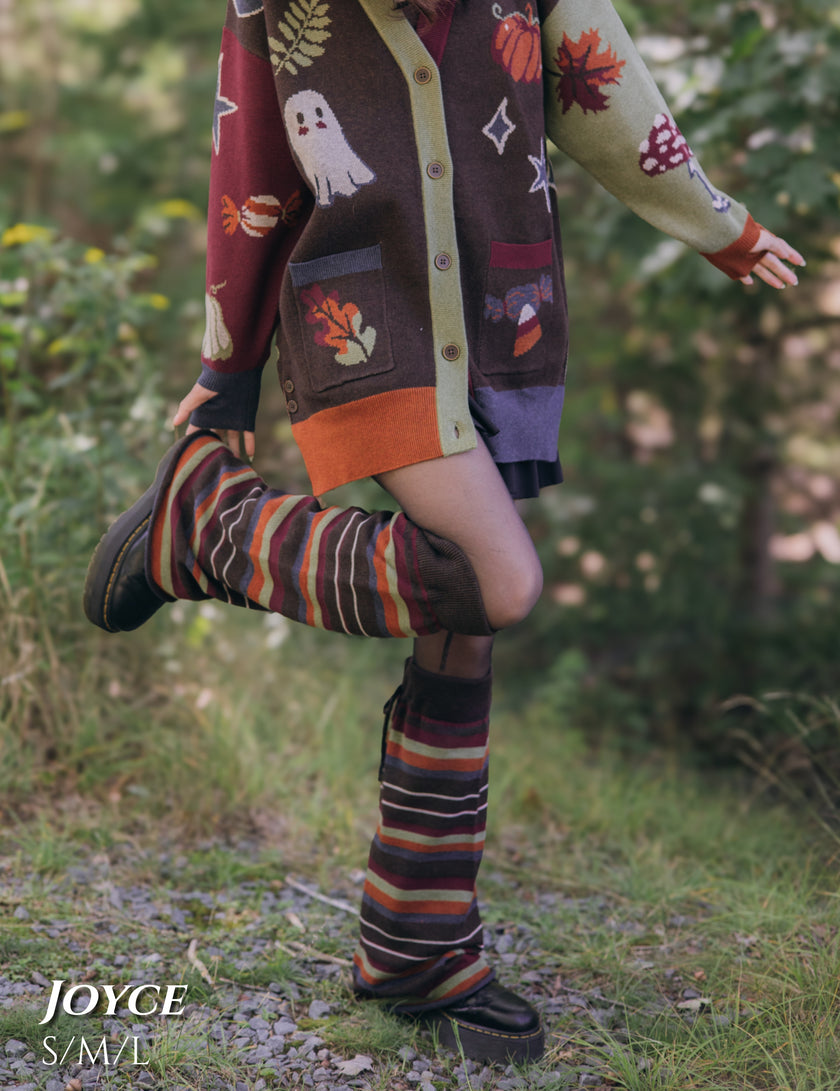 Falling Leaves // Knit Flared Drawstring Leg Warmers