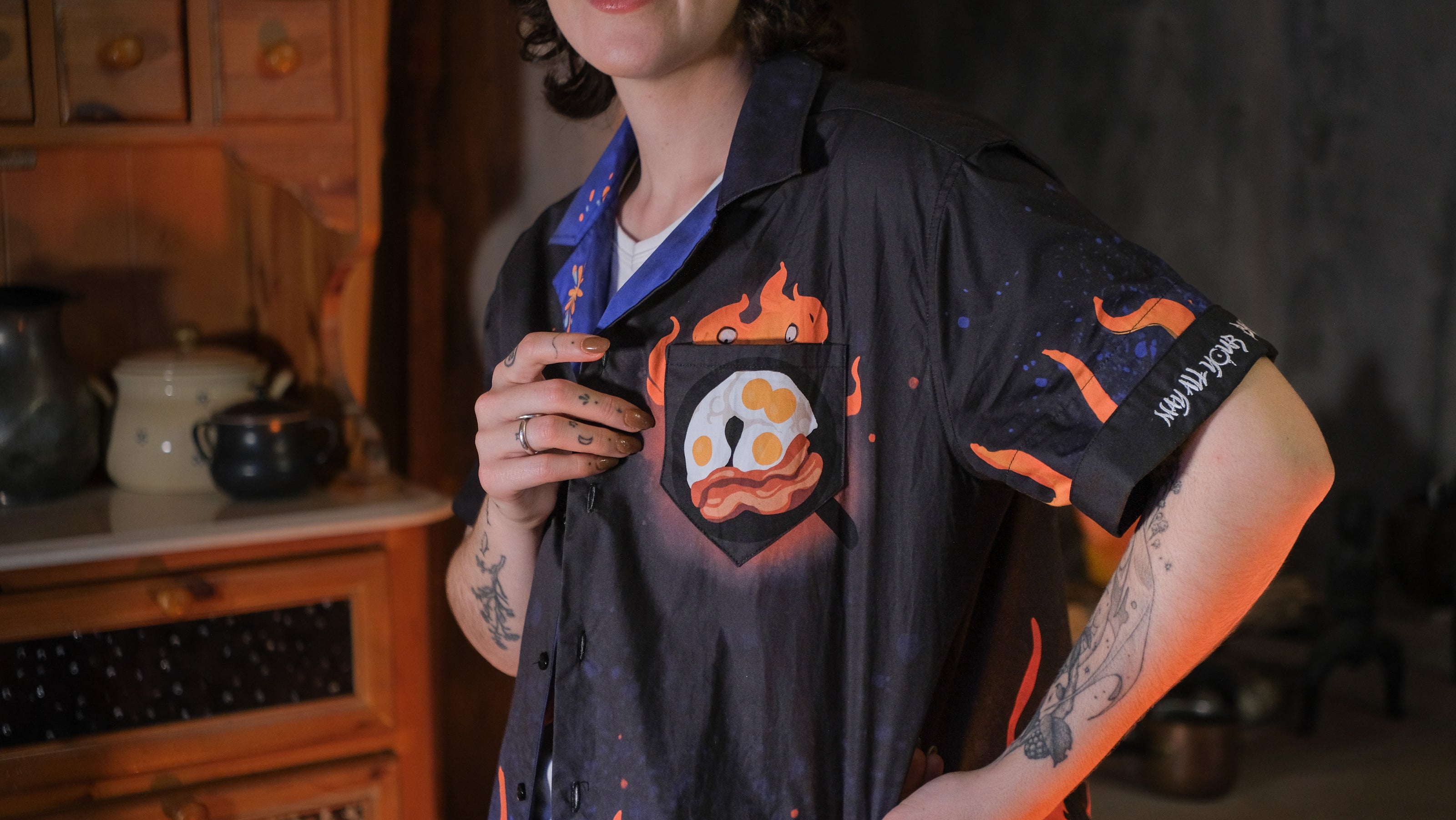 Demonspark Button-Up T-Shirt