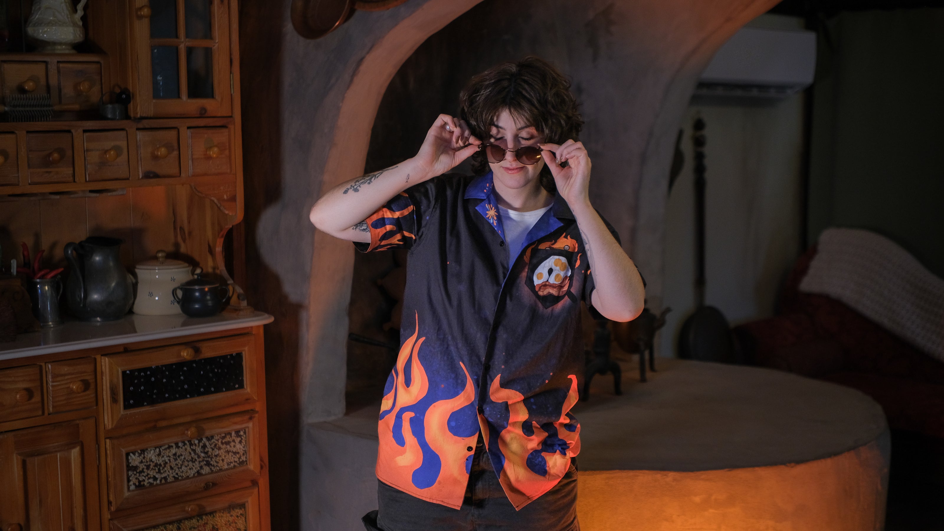 Demonspark Button-Up T-Shirt