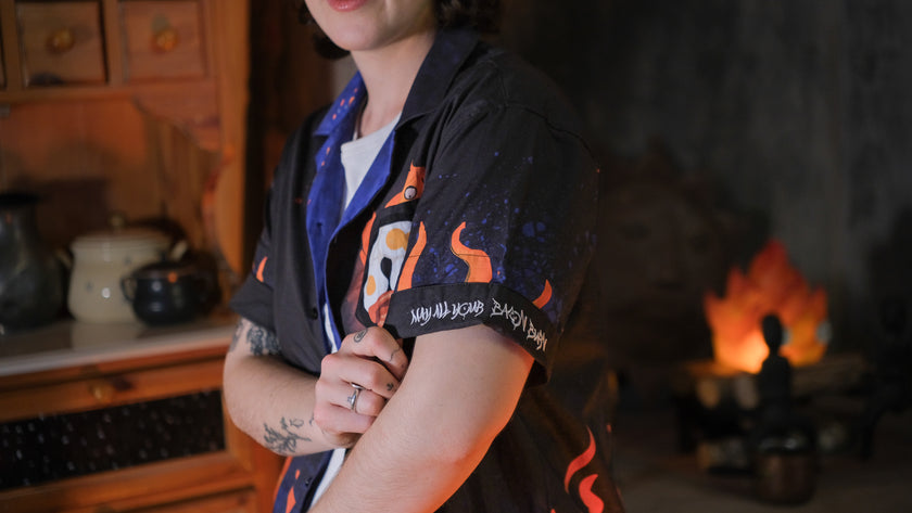 Demonspark Button-Up T-Shirt