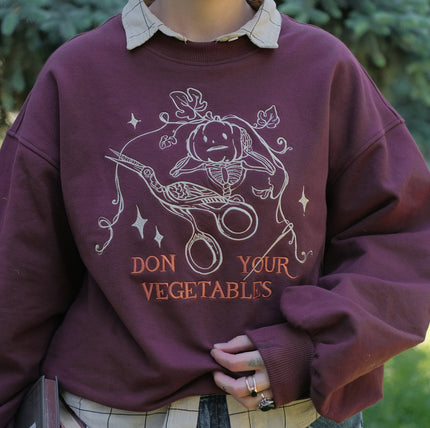 Don your Vegetables Crewneck // Cherry Wine