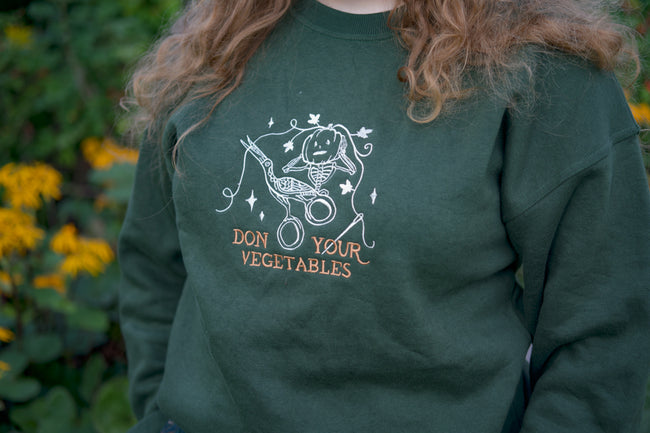 Don your Vegetables Crewneck // Goblin Green - PREORDER