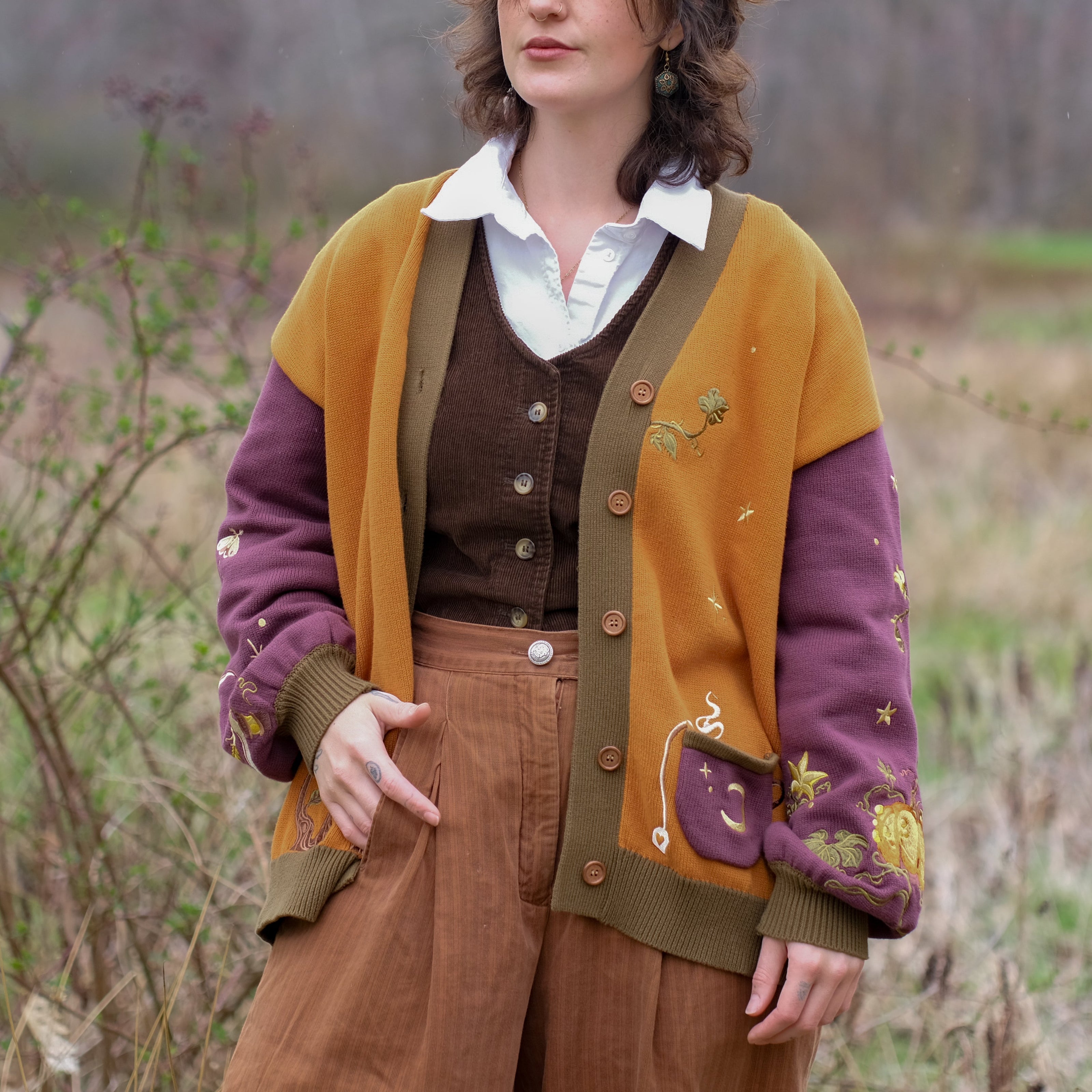 Harvest Witch // Embroidered Cardigan (Cotton)