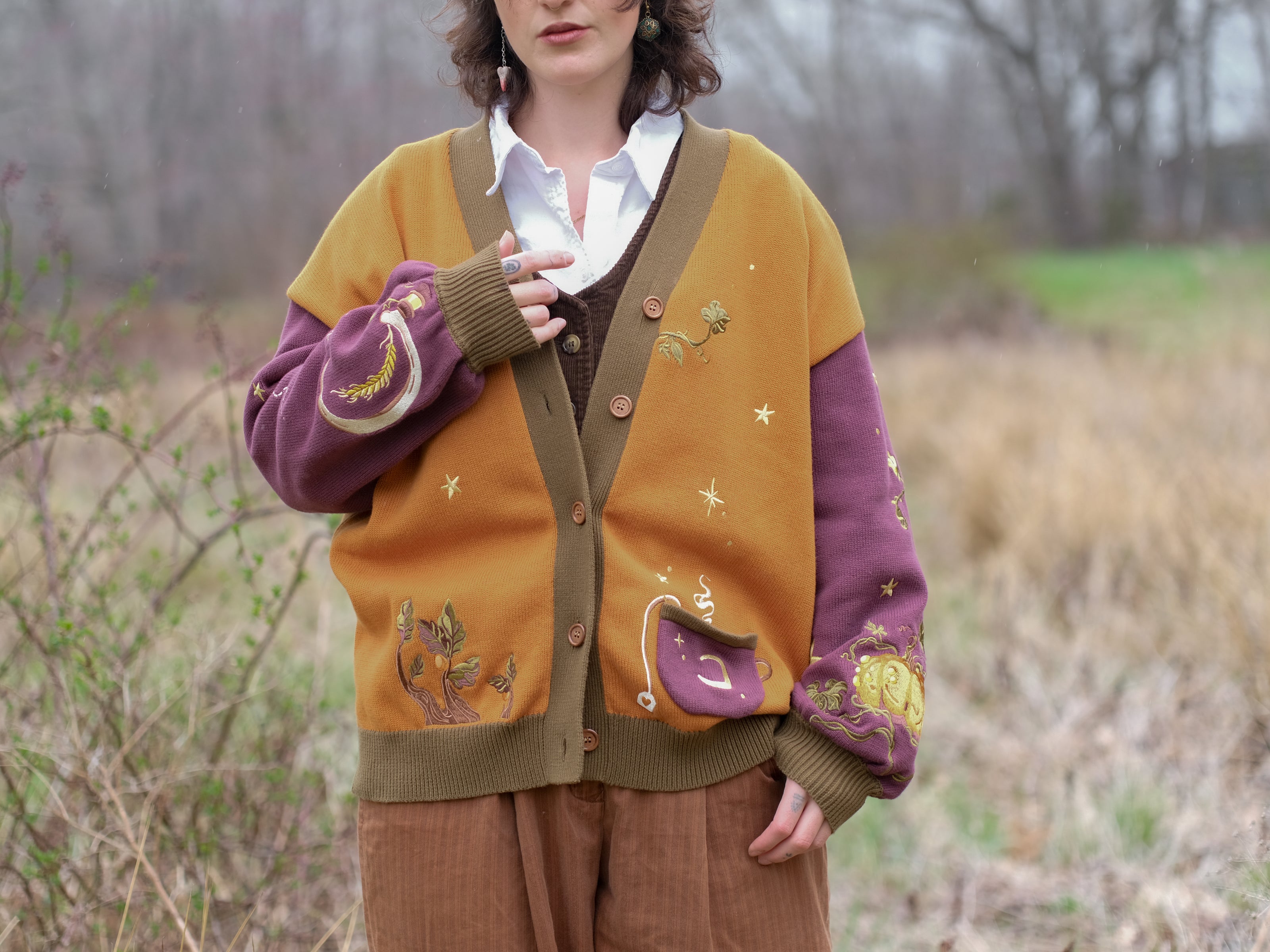 Harvest Witch // Embroidered Cardigan (Cotton)