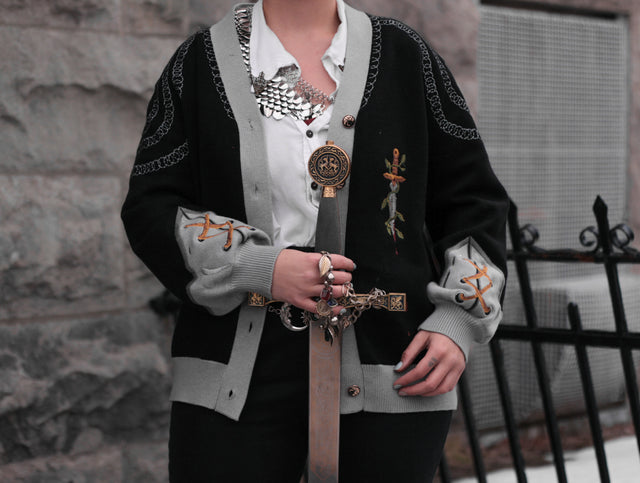 Knight in Cozy Armour Cardigan // The Raven Knight