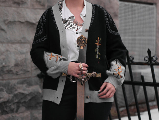 Knight in Cozy Armour Cardigan // The Raven Knight PRE-SALE