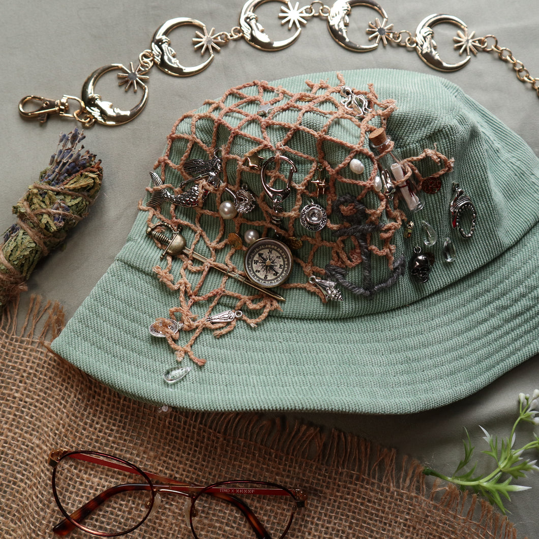 Fisherman's Trinkets // Seafoam Cord Bucket Hat