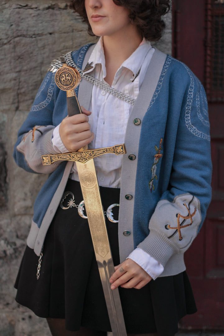 Knight in Cozy Armour Cardigan // The Forget-me-not Knight – Knock