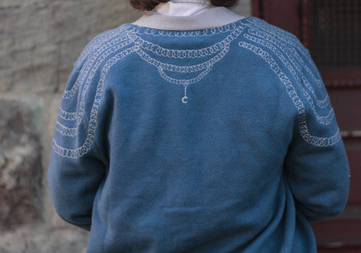 Knight in Cozy Armour Cardigan // The Forget-me-not Knight