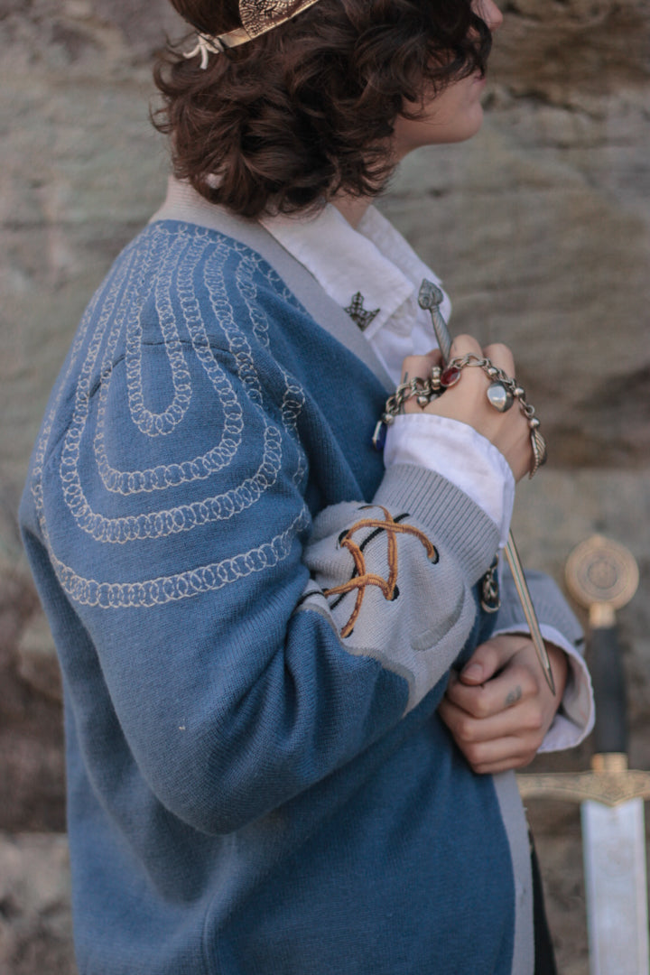 Knight in Cozy Armour Cardigan // The Forget-me-not Knight – Knock