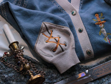 Load image into Gallery viewer, Knight in Cozy Armour Cardigan // The Forget-me-not Knight PRE-SALE
