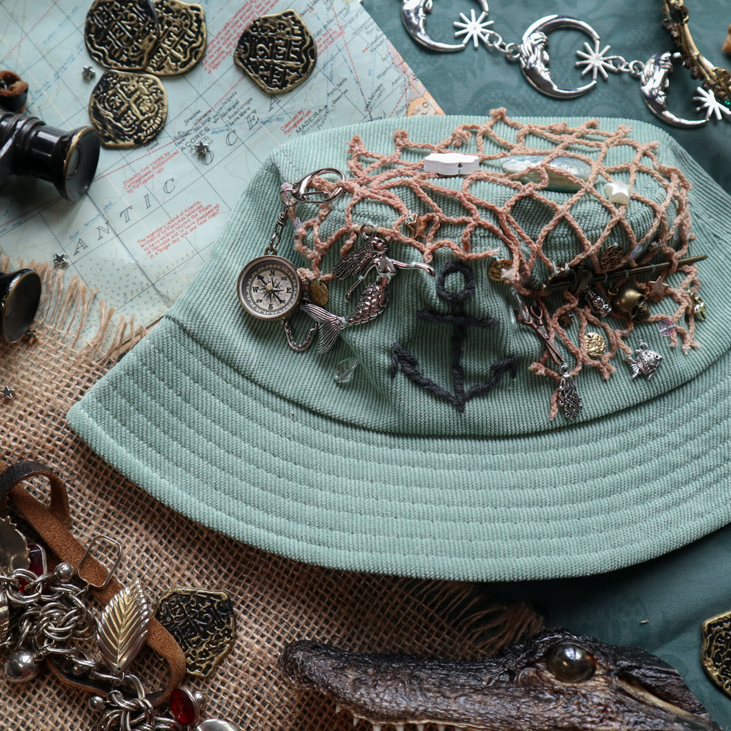 Fisherman's Trinkets // Seafoam Cord Bucket Hat