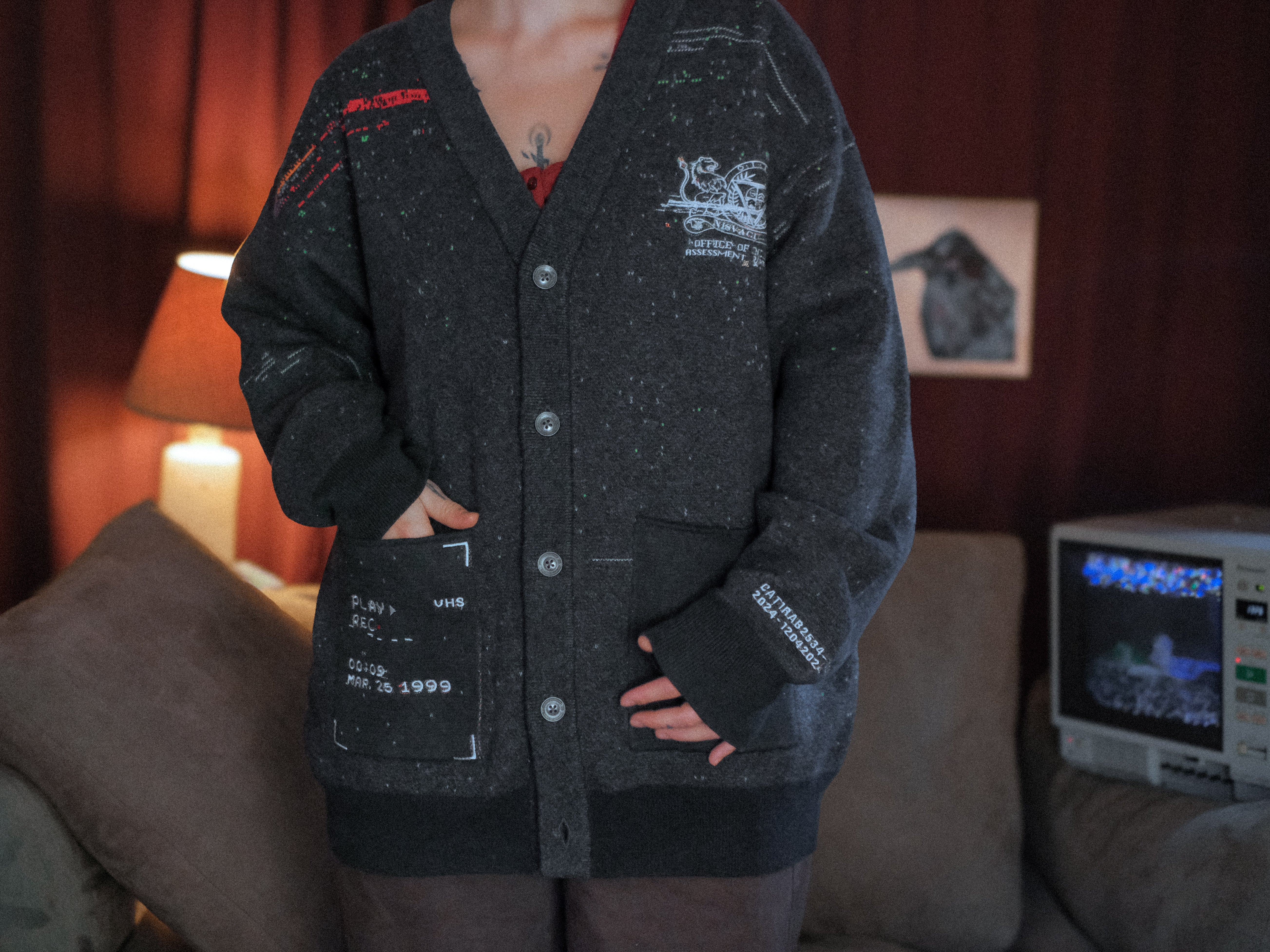 VHS Glitchwave // Knit Cardigan – Knock Thrice