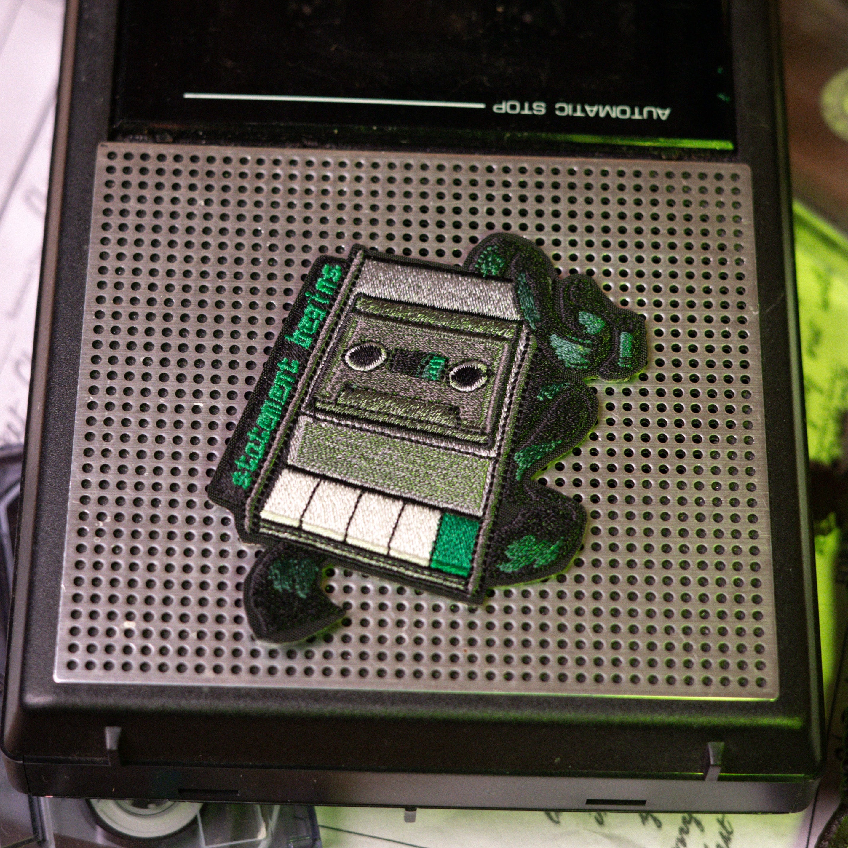 Magnus Archives x Knock Thrice embroidered patch set, made with 100% polyester threads.