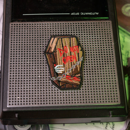 Magnus Archives x Knock Thrice embroidered patch set, made with 100% polyester threads.