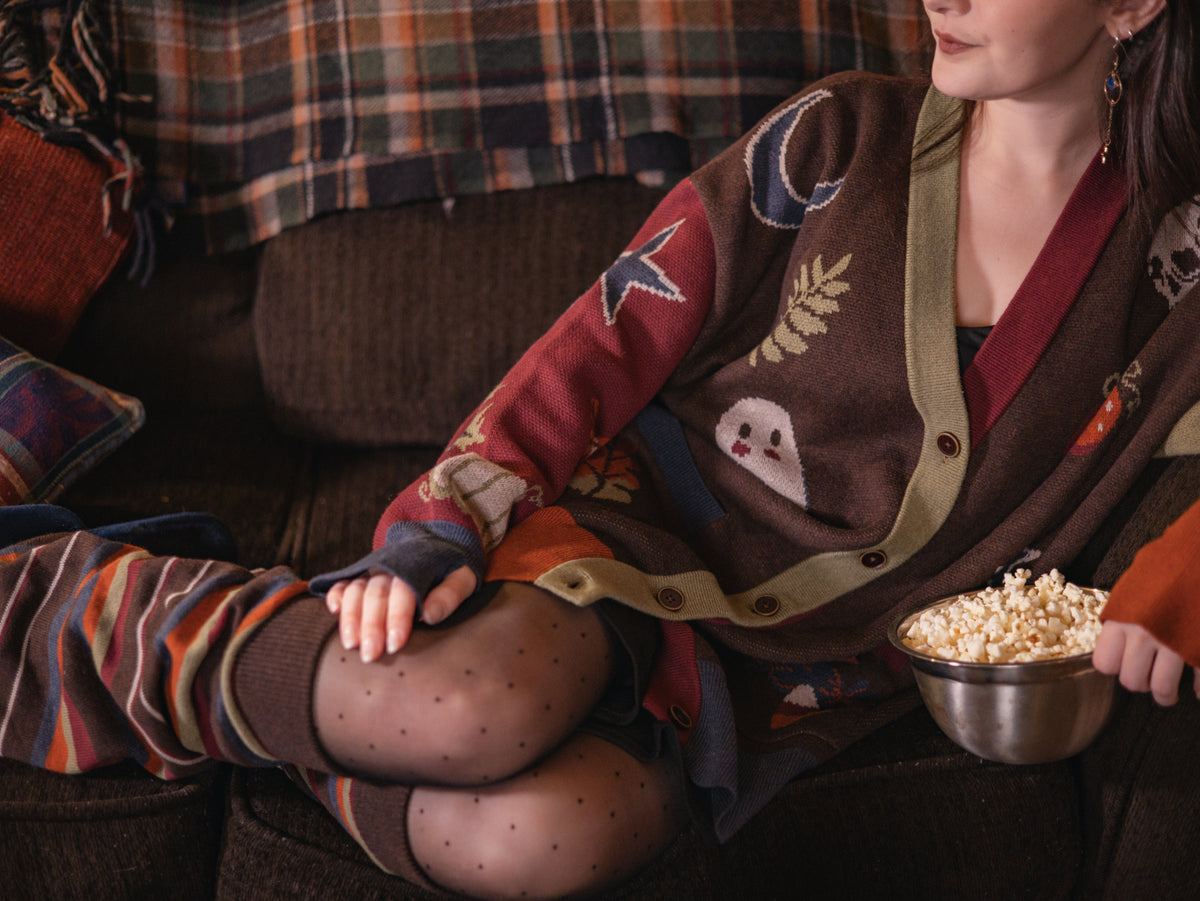 Falling Leaves // Knit Flared Drawstring Leg Warmers