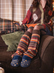 Falling Leaves // Knit Flared Drawstring Leg Warmers