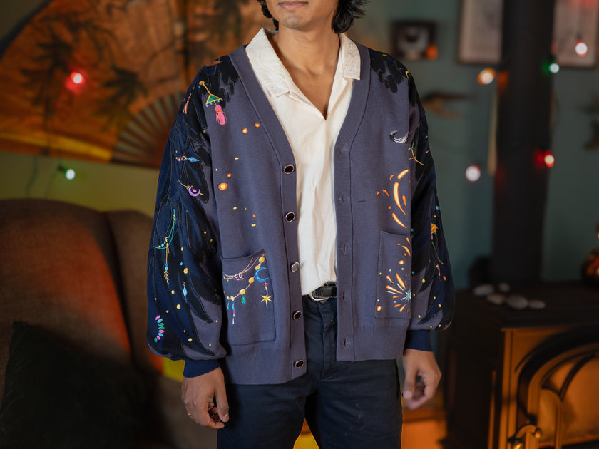 The Wizard of Flame & Feathers // Embroidered Cardigan
