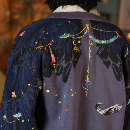 The Wizard of Flame & Feathers // Embroidered Cardigan