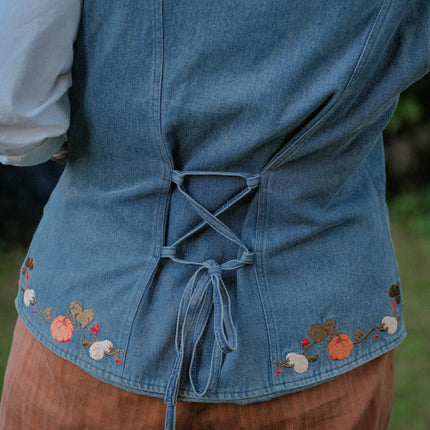 September Days // Full Length Vintage-Wash Denim Vest