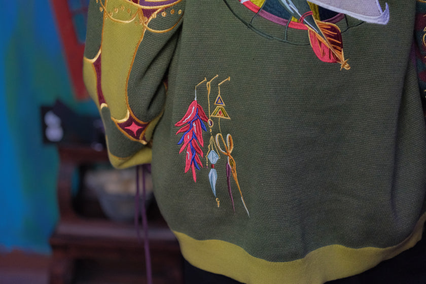 The Wizard of Trinkets and Chaos // Embroidered Cardigan