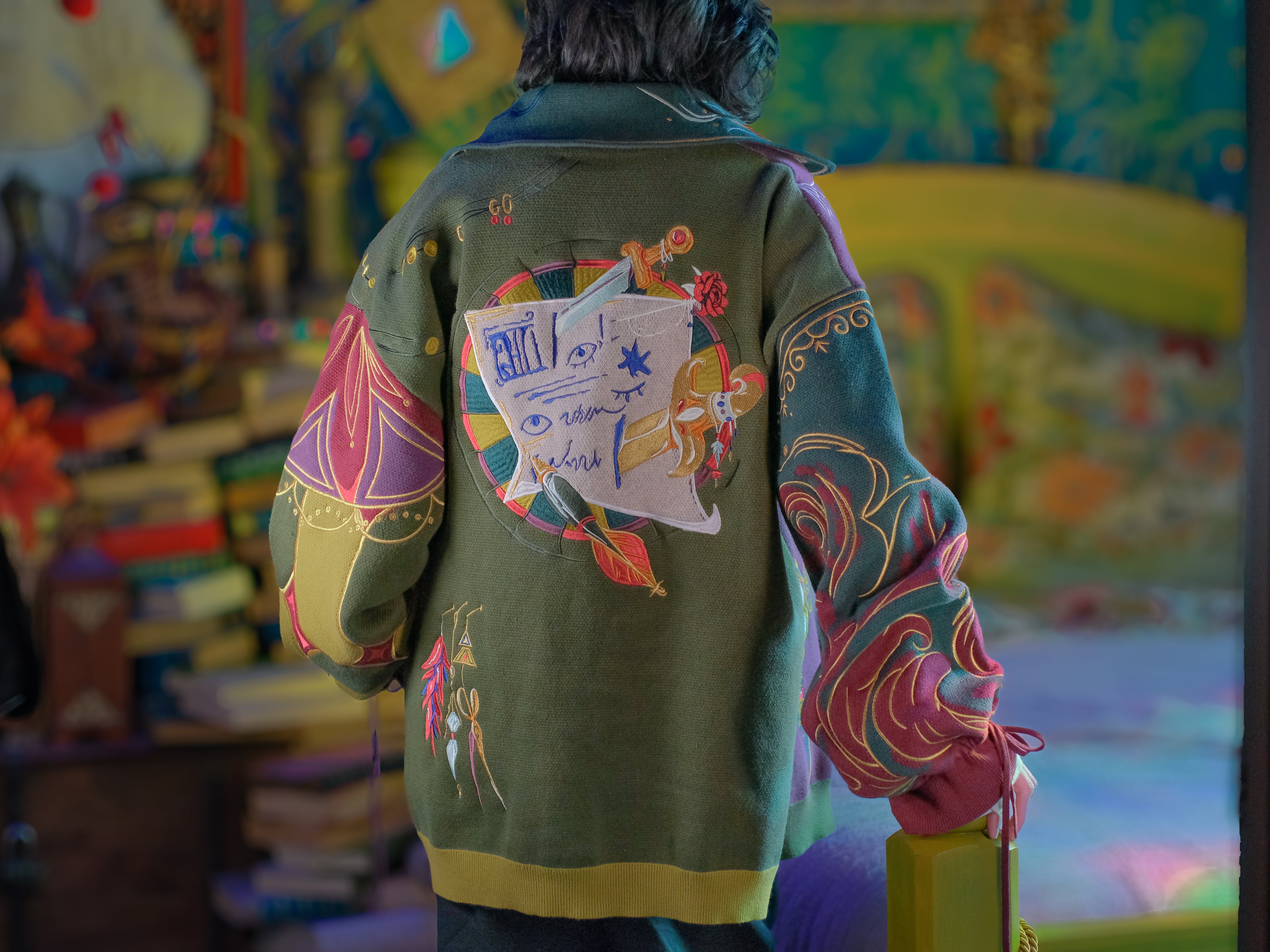 The Wizard of Trinkets and Chaos // Embroidered Cardigan