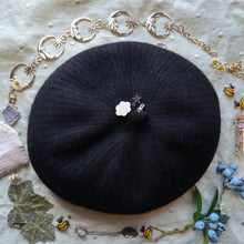 Load image into Gallery viewer, Patron Hat:  Corvid Collector // Midnight Black Knit Beret
