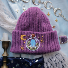 Load image into Gallery viewer, Crystal Collector: Moonstone // on Wisteria - Chunky Beanie
