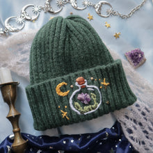 Load image into Gallery viewer, Crystal Collector: Amethyst // on Goblin Green - Chunky Beanie
