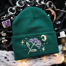 Load image into Gallery viewer, Hortus Noctis: Garden Heliotrope // on Goblin Green - Classic Beanie
