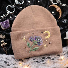 Load image into Gallery viewer, Hortus Noctis: Garden Heliotrope // on Dormouse Brown - Classic Beanie
