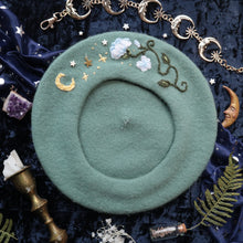 Load image into Gallery viewer, Hortus Noctis: Moonflower // on Sage - Beret
