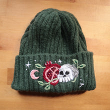 Load image into Gallery viewer, Persephone: ☾ Goddess of Spring ☾ // Goblin Green Chunky Beanie
