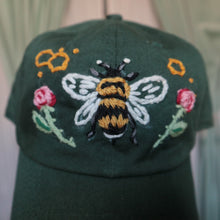 Load image into Gallery viewer, Bumble &amp; Roses // Goblin Green Dad Cap
