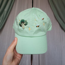 Load image into Gallery viewer, Spring Trinkets: Broccoli &amp; Bees  // Pistachio Green Dad Cap
