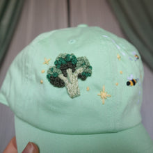 Load image into Gallery viewer, Spring Trinkets: Broccoli &amp; Bees  // Pistachio Green Dad Cap

