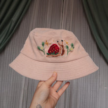 Load image into Gallery viewer, Strawberry Snail // Milk Tea Bucket Hat
