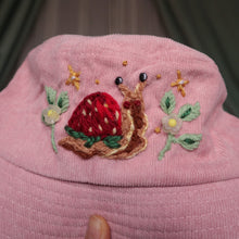 Load image into Gallery viewer, Strawberry Snail // Rose Milk Bucket Hat
