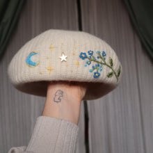 Load image into Gallery viewer, Forget-me-Nots: for Memories // Cream Tea Knit Beret
