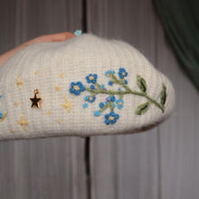 Load image into Gallery viewer, Forget-me-Nots: for Memories // Cream Tea Knit Beret
