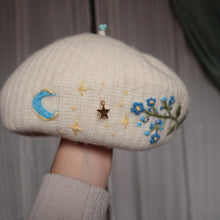 Load image into Gallery viewer, Forget-me-Nots: for Memories // Cream Tea Knit Beret
