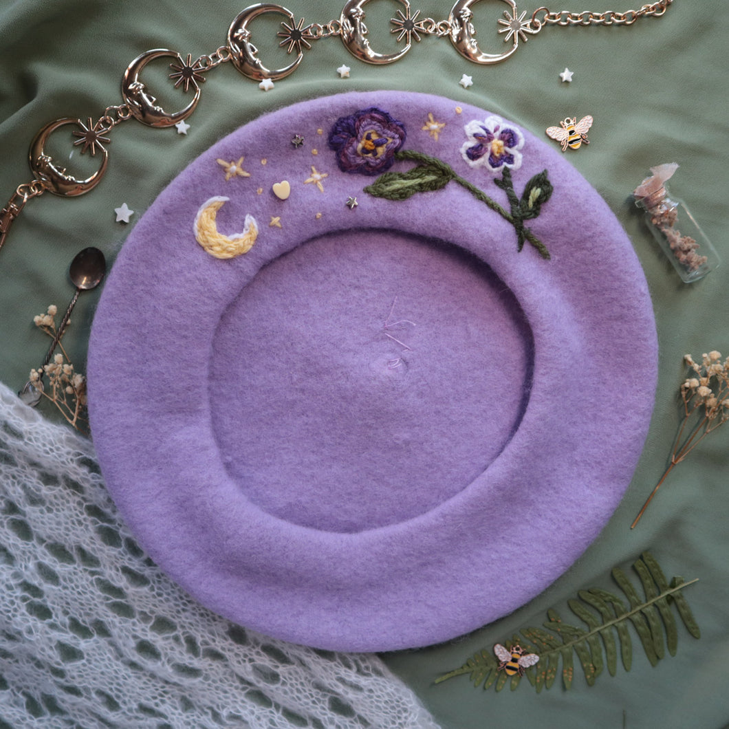 Pansies: My Thoughts with You// Lilac Beret