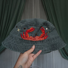 Load image into Gallery viewer, Feelin&#39; Crabby - Slate Washed Denim Bucket Hat
