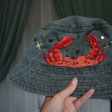 Load image into Gallery viewer, Feelin&#39; Crabby - Slate Washed Denim Bucket Hat
