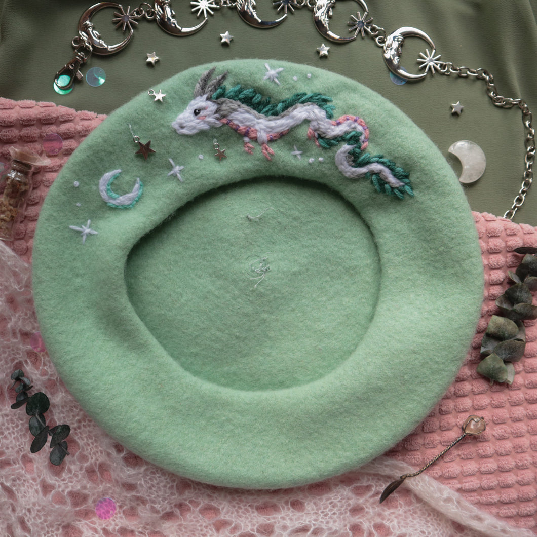 Soaring River Spirit // on Moon Glass - 100% Wool Beret